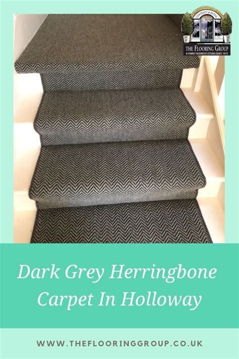 Dark Grey Sisal Herringbone Carpet Fitted In Holloway Herringbone
