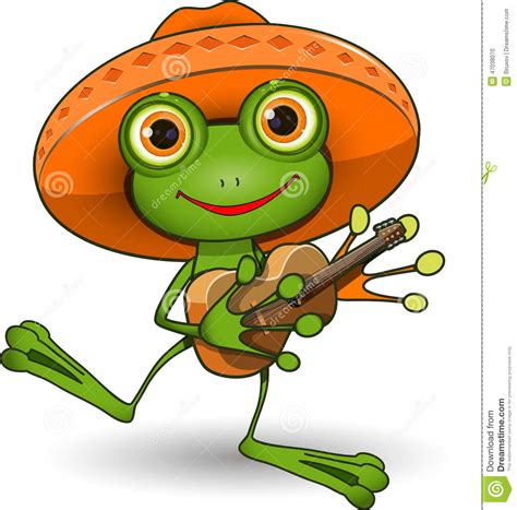 Frog With Guitar Stock Vector Illustration Of Amphibian 47038070