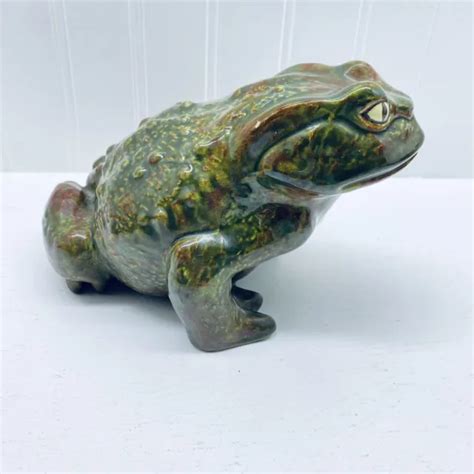 Vintage Ceramic Figurine Frog Toad Garden Glazed 5 Tall Rare Arnels