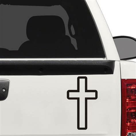 Cross Vinyl Decal Car Window Laptop Wall Bumper Stickers God Church Re