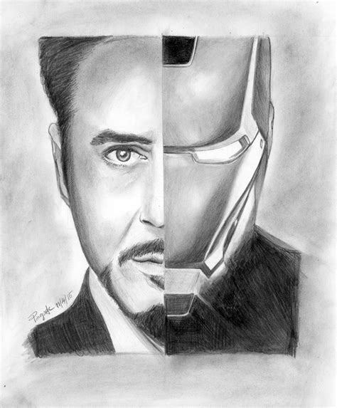 Sketch Of Ironman And Tony Stark Ironman Tonystark Drawing Sketch