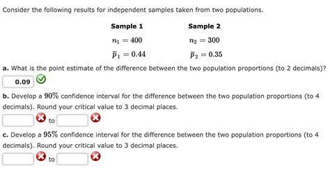 Solved Consider The Following Results For Independent Chegg