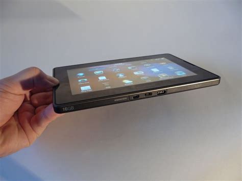 blackberry playbook review promising 7 inch device hooked to blackberry handset video