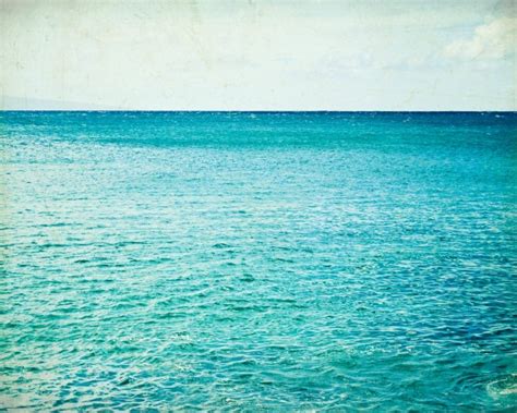 Ocean Photograph Aqua Teal Blue Water Sky By Lupengrainne