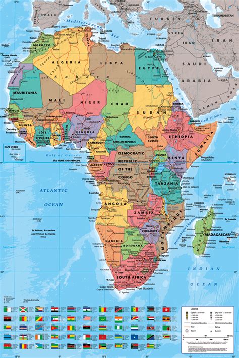 Afryka Mapa Afryki Polityczna Plakat 61x915 Cm 6517424377