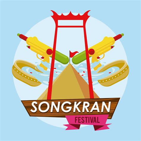songkran celebration party with arch and water bowls 2471928 vector art at vecteezy