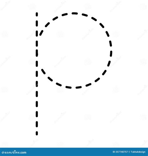 Tracing Alphabet Lowercase Small Letter P Prewriting Dotted Line