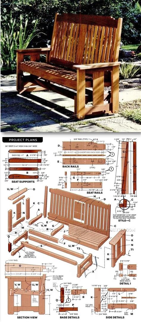 Folding kentucky stick chair plans patio furniture outdoor garden chair woodgears 4.5 out of 5 stars (327) $ 3.45. Porch Glider Plans - Outdoor Furniture Plans & Projects | WoodArchivist.com | Outdoor ...