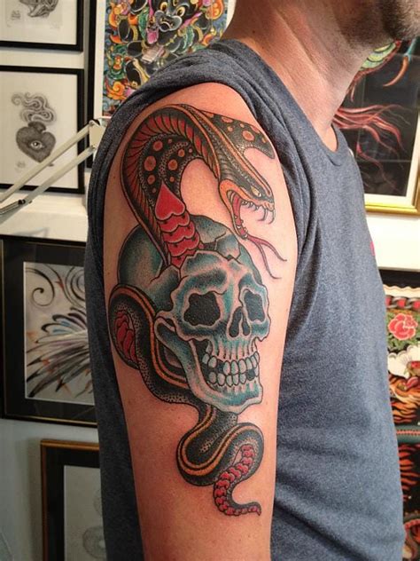 15 Potent Skull And Snake Tattoos Tattoodo