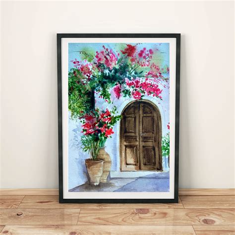 Greece Painting Mediterranean Wall Art New Home T Greece Etsy