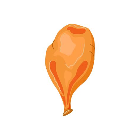 Orange Deflated Balloon On A White Isolated Background Holiday