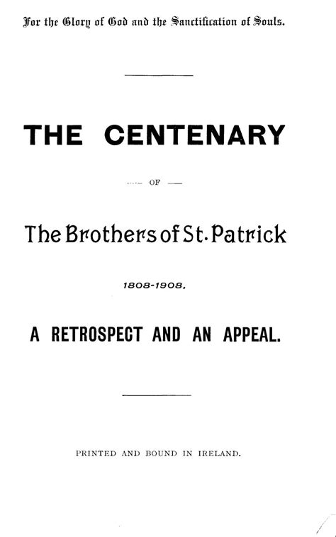 Calaméo Patrician Centenary Brochure 1908