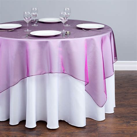 In Square Organza Overlay Purple Wine Wedding Table Overlays Table Overlays Table Cloth