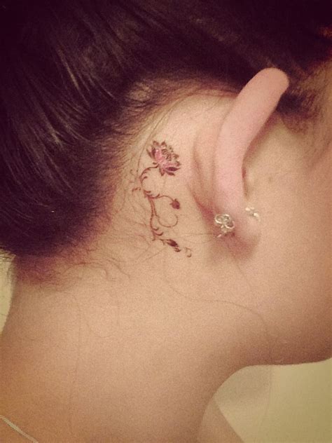 Flower Tattoo Behind Ear Dainty Small Lotus Tattoo Small Wrist Tattoos Small Tattoos For Guys