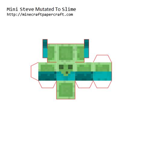 Papercraft Mini Steve Mutated To Slime Paper Crafts Minecraft Crafts