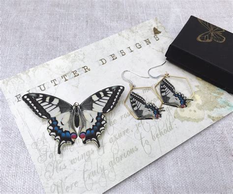 Butterfly Earring Hair Clip Brooch Gift Set In Gift Set