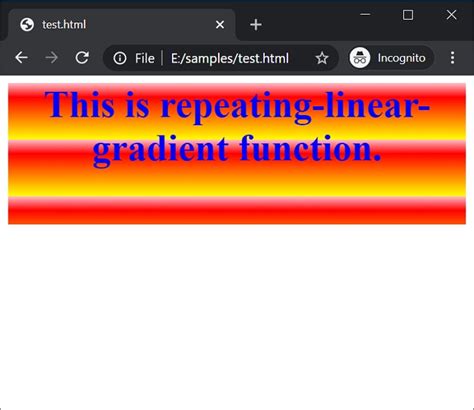 Repeating Linear Gradient Function With Example In Css
