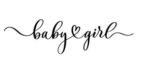 Baby Girl Logo Lettering Quote Baby Shower Hand Drawn Modern Brush Calligraphy Phrase For Card