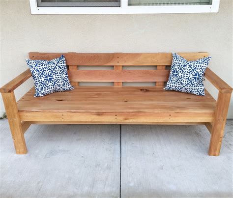 Add comfortable cushions for a designer look, and perhaps a matching table or footstool. Ana White | Modern Park Bench - DIY Projects