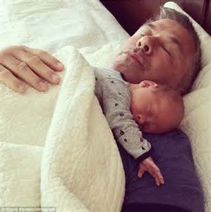 Hilaria Baldwin Shares Photo Of Son Rafael Sleeping On Alecs Chest Daily Mail Online