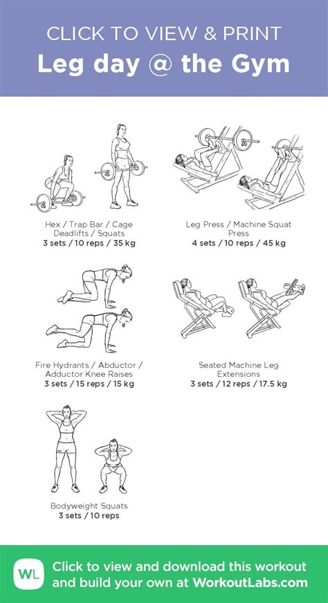 Leg Day The Gym Free Workout By Workoutlabs Fit Workout Labs Health And Fitness Apps Leg