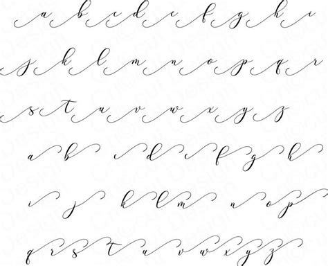 Alphabet SVG Fonts Cutfile Modern Calligraphy SVG Etsy Lettering