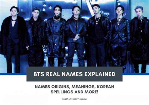 All About Bts Members Real Names Their Meanings And Origins Explained Korea Truly