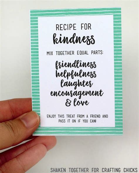 Recipe For Kindness Random Acts Of Kindness Treat Bags