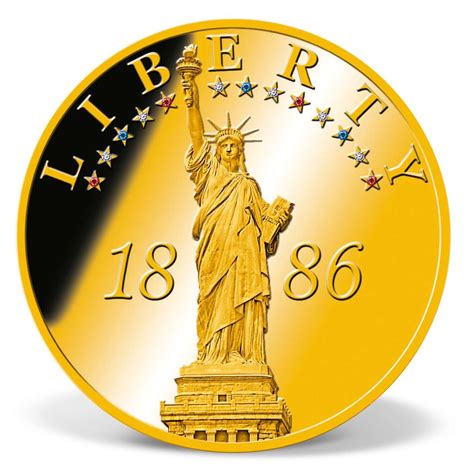 Statue Of Liberty Anniversary Jumbo Commemorative Coin Gold Layered