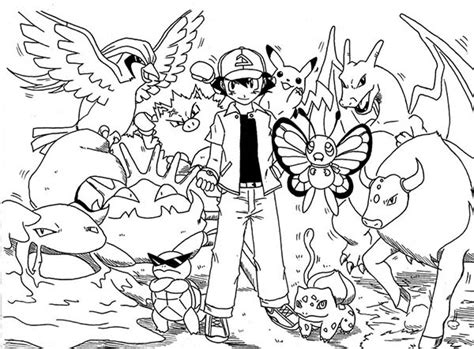 Ash Pokemon Coloring Pages Coloringpageone