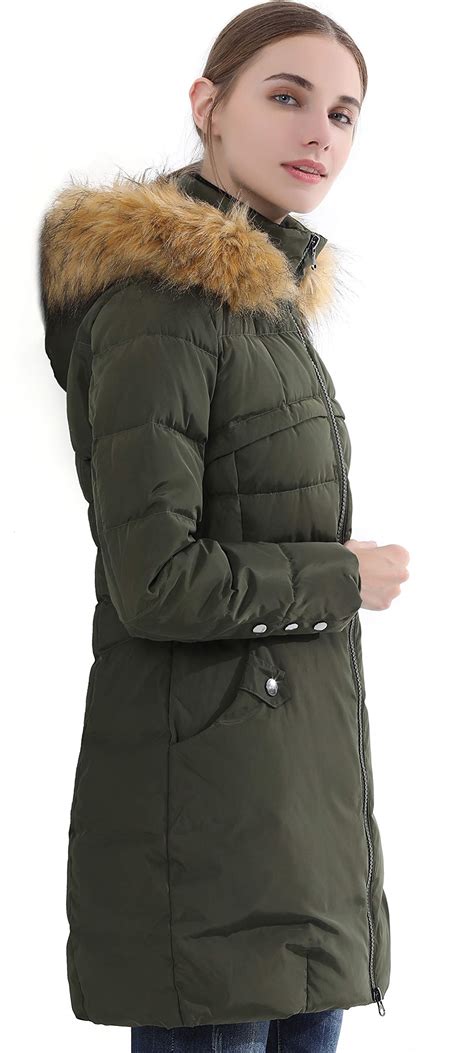 Epsion Women's Hooded Thickened Long Down Jacket Winter Down Parka ...
