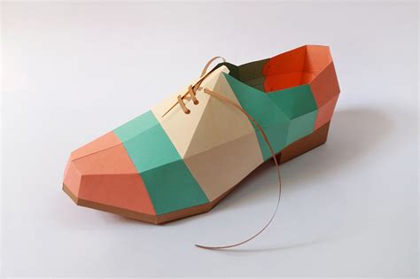 Schuh aus papier basteln als geschenkverpackung geldgeschenk schuh aus papier basteln als geldgeschenke basteln: DIY Colorful Shoe - 3d papercrafts (21286) | Printables | Design Bundles