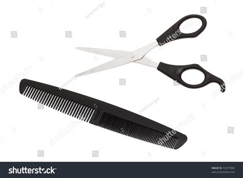Scissors And Comb On A White Background Stock Photo 72577984 Shutterstock