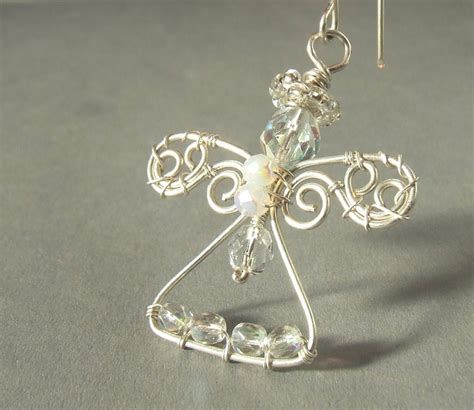 White Angel Handmade Wire Wrapped Pendant Or Christmas Etsy