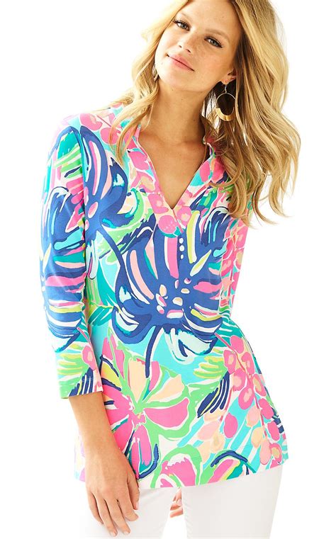 Lilly Pulitzer Womens Upf 50 Vero Tunic Resort Wear For Women Tops