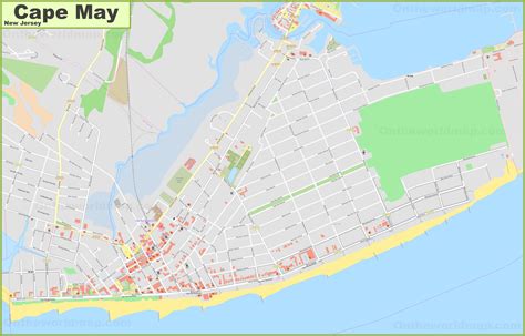 Large Detailed Map Of Cape May New Jersey