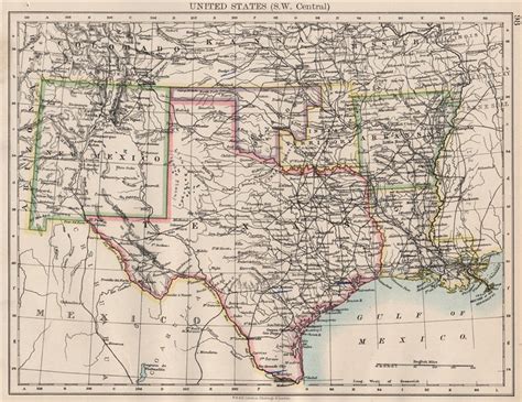 Usa South Central Texas Indian Territory Ok Ar La Nm