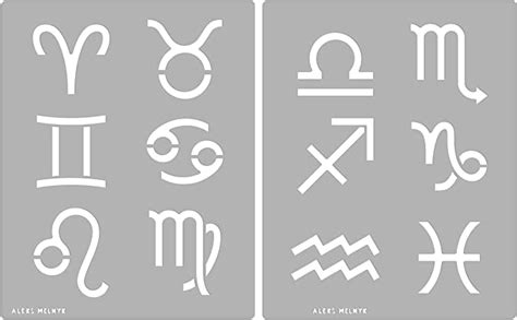 Aleks Melnyk 121 Metal Stencils Zodiac Symbols 12 Inch