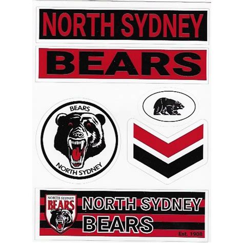 North Sydney Bears Nrl Wordmark Logo Decal Stickers Mydeal