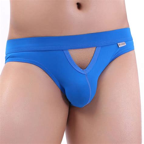 Mizok Mens Jockstrap Underwear Sexy Mesh Jock Strap Blue M