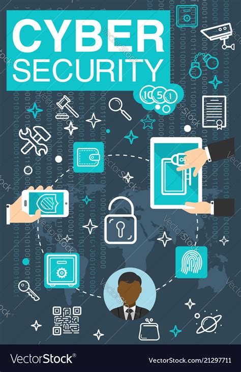 Poster Of Online Cyber Security Royalty Free Vector Image