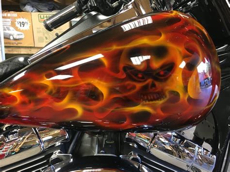 Skull Flame Paint Skullbikes Custom Motorcycle Paint Jobs Custom