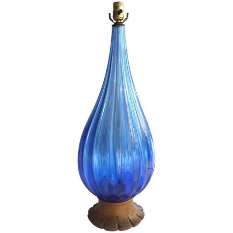 Large Blue Barovier Murano Glass Table Lamp For Sale At 1stdibs