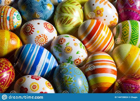 Easter Eggs Hand Painted Stock Photo Image Of Natural 144728824