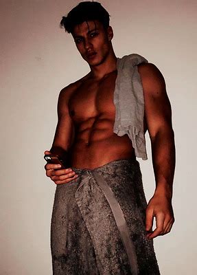 Shirtless Male Beefcake Muscular Masculine Hot Jock In Towel Photo X