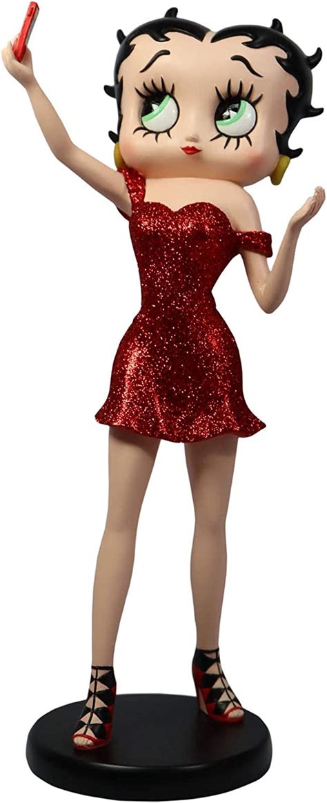 Betty Boop 30cm Posing For Selfie Red Glitter Dress Collectable