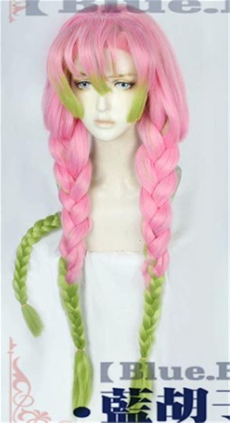 Demon Slayer Kimetsu No Yaiba Kanroji Mitsuri Hallow Cos Wig Pink