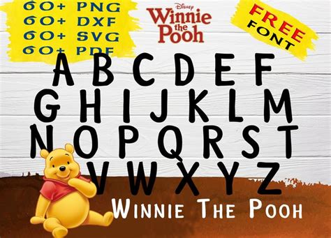 Winnie The Pooh Font Svg Winnie The Pooh Letters Winnie The Pooh