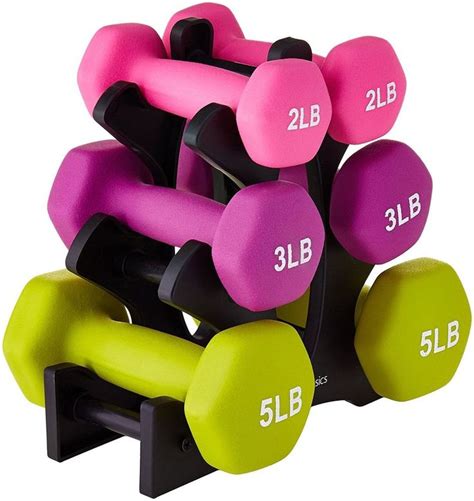 Dumbbell Set With Stand 20 Pound Neoprene Home Gym Exercise Strength