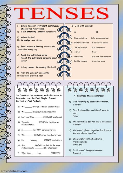 Verb Tenses Interactive And Downloadable Worksheet You Can Do The Exercises Online Or Download